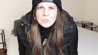 A Wisconsin girl with a strange accent fucks her neighbor and begs for anal creampie