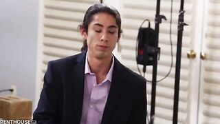 Asian beauty Lulu Chu gets her pussy railed by a lucky photographer in oil