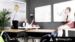 The teacher ordered the naughty student to please her bestie
