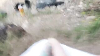 A girl was fucking with a stranger on the beach
