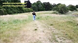 Couple fucked in the park, he cum on her face