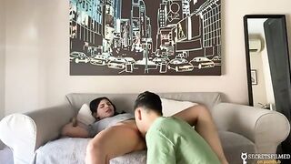 My stepsister and I got fucked in the living room