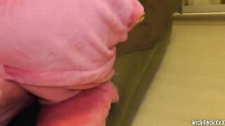 Two cute college girls fucked by friend in a threesome party