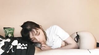 This beautiful girl does a blowjob every morning without fail