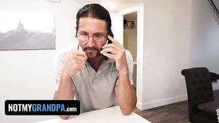 The step-grandpa punished naughty stepdaughter Britt Blair for sex