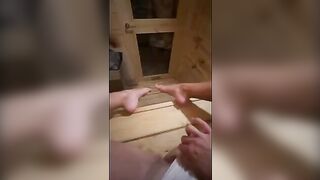 This guy masturbates while in sauna... I went there and sucked him off until he came