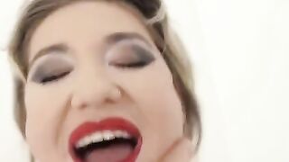 Nympho blonde gets her tight asshole gapped hard, showcasing intense anal action