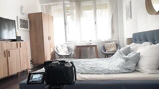 A sexy woman is being fucked by a guy with a huge cock, right up until the last moment