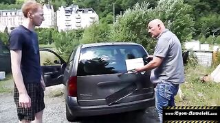 Outdoor group sex with German amateur couple
