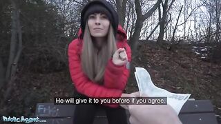 Public Agent Dominno gets her big tits smashed in hotel room