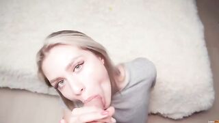 A deeper blowjob with a cum finish on the tits for a more exclusive experience