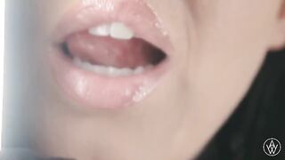 Two guys fucked the wet pussy and ass of a brunette Sekxy, hard
