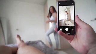 The photographer paid the gorgeous babe for each shot taken