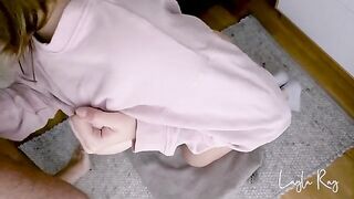 A cute stepsister has sex with her stepbrother and he cums in her panties