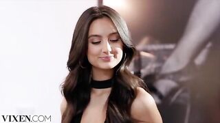 A salesgirl named Eliza is naughty and shows lingerie to a customer