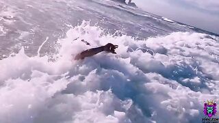 The girl was asked to go for a walk on the beach