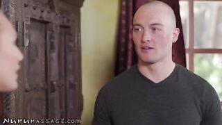 AJ Applegate gets naughty with her BFF's stepbro in a steamy nuru massage scene