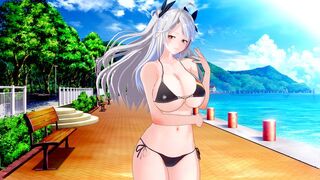 Sex with a huge-breasted waifu Prinz Eugen in POV style - Azur Lane