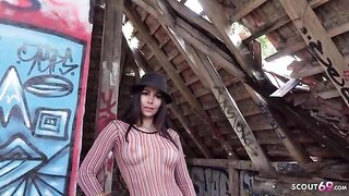 Outdoor casting with Jessy Jey for a big cock and rough sex