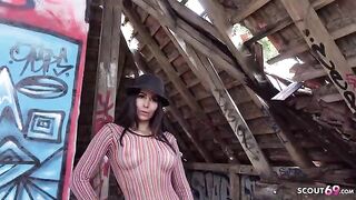 Outdoor casting with Jessy Jey for a big cock and rough sex