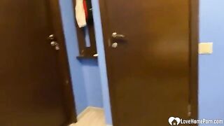 An amateur couple getting passionate on camera with intense, hardcore action