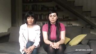 Two lesbian friends have hot sex with a strapon dildo