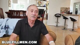 Sydney Sky gets a hard old man cock in her pussy in a weird scene