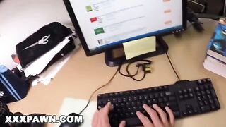 Broke college girl Nicki Ortega gets banged in a pawn shop