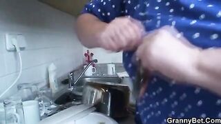 Older blonde makes love with a young guy in a steamy scene