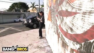 Big ass brunette Roxii Blair gets banged by a stranger in a van