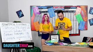 The girls were trying to guess the password of each other's stepdads in a playful game