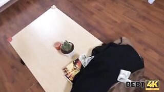 No money, no honey; the skinny gal had to fuck the debt collector