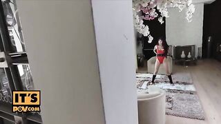 Brenna Sparks checks her stepdad’s cock in his mistress’s pussy