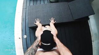 Bikini girl Hansel Grettel has a hard sex with a guy in POV style