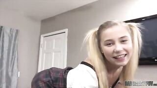 Good girl Carolina Sweets gets a tight ass spanked and fucked in POV