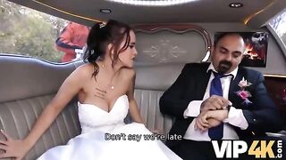 Bride allows husband to watch her getting fucked in the limo