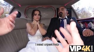 Bride allows husband to watch her getting fucked in the limo