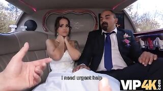 Bride allows husband to watch her getting fucked in the limo