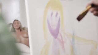 Art teacher has a threesome with two hot students