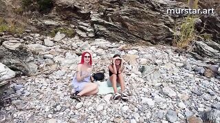 A couple of stupid whores got fucked on the beach by bloggers