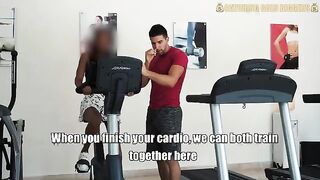 Fitness girl fucked in public gym, a risky spot