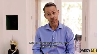 A young girl got acquainted with a father and not with a son in Daddy4K style