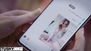 Petite blonde is anal-gapped by an older man in a sensual scene