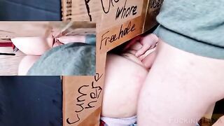 A woman fucked three times in the Glory Hole