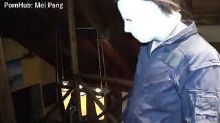 The sexy nurse was fucked by a devil on Halloween night in a hardcore scene