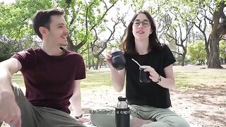 A couple has a sexual adventure in the park and almost gets caught