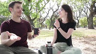 A couple has a sexual adventure in the park and almost gets caught
