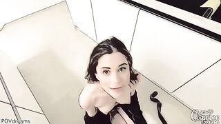 Hentai girl Little Caprice gets her mouth full of cock
