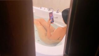 I spied on my stepsister in the bathtub and we had a hard sex session