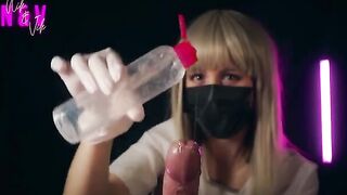 Nurse in latex will make you cum twice with her hand